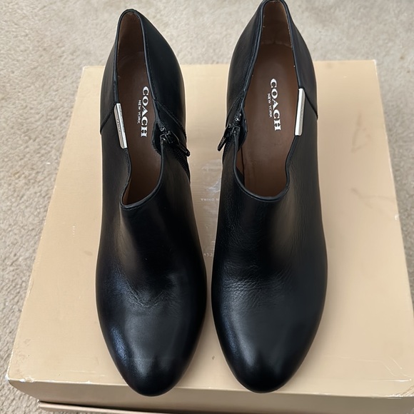 Coach Women's Black Leather Ankle Boots - Picture 2 of 11